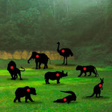 8 Animal Waterproof Targets, 12 * 16 inches, Different Black Animal Targets for Backyard, Field and Range use. Comes with Fiberglass mounting Posts. ZJWZYF