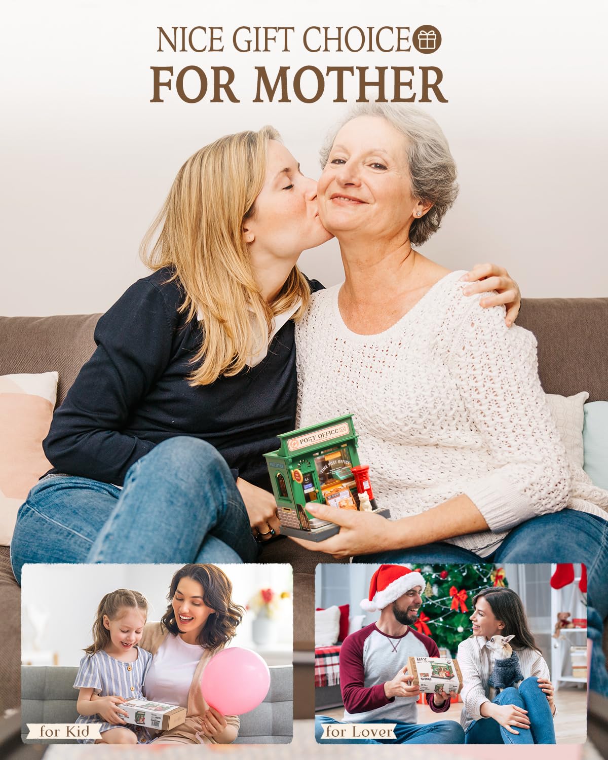 Rolife DIY Mini Building House Miniature Kit-Century Post Office, Miniature Lifestyle Mini Bookshelf Decoration, DIY Hobbies/Gifts for Craftsman (Century Post Office) Rolife