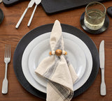 Napkin Rings Set of 6 - Wooden Beads Napkin Rings | Rustic Wooden Napkin Ring Holder for Table Decoration Handmade LEBEJUA Napkin Ring with Wood Beads & Jute Twine - Farmhouse Napkin Rings Boho Style LEBEJUA