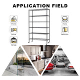 6-Tier Steel Wire Shelving Unit, 48x18x82in, 2100lb Capacity, Adjustable NSF Certified Storage Rack with Casters - For Garage, Kitchen, Pantry Dopinmin