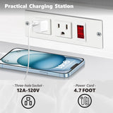 Redlife Cat Litter Box Enclosure Furniture, 2-in-1 Litter Box Furniture with Charging Socket 2 Shelves, Washroom Hidden Indoor Cat Cabinet, 53'' Wooden Pet Cabinet White Redlifeᅟᅠ