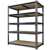 72"H Storage Shelves Heavy Duty, 2000LBS Garage Shelving, 5 Tier Metal Shelving Unit Adjustable Garage Shelves Utility Rack Shelf for Storage Warehouse Pantry Closet,35.6" W × 16" D × 72" H, Black CypBed