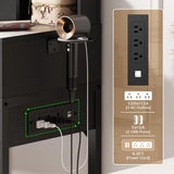 Small Vanity Desk, Vanity Desk with Mirror and Lights, Makeup Vanity Desk with Power Strip, Vanity Table with Drawers and Shelves, Adjustable Lighting, Dressing Table for Bedroom Dressing Room, Black Cyclysio