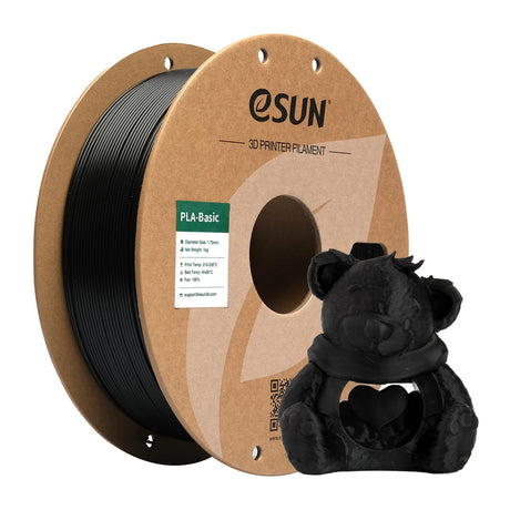eSUN PLA Basic Filament 1.75mm, 1KG Spool (2.2 LBS) High Speed Printing 3D Printer PLA Filament,Designed for Fast Printing, Black eSUN