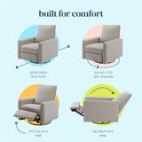 DaVinci Penny Recliner and Swivel Glider in Performance Grey Eco-Weave, Water Repellent & Stain Resistant, CertiPUR-US Certified DaVinci