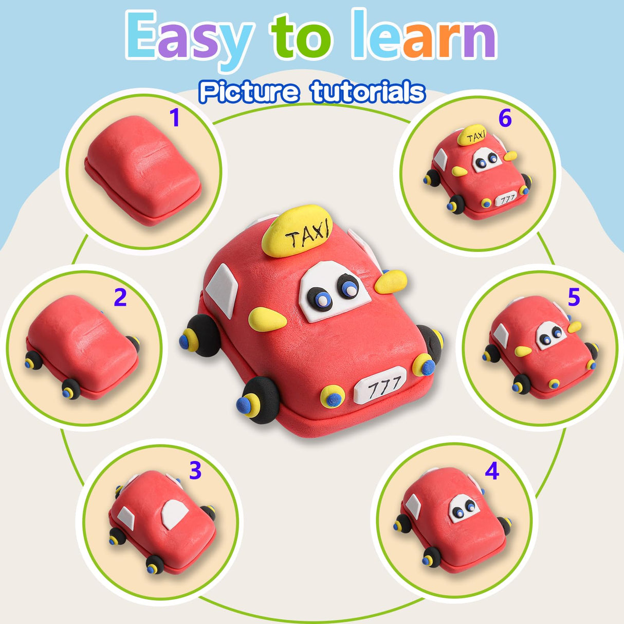 EDIFON Air Dry Clay Kit, 36 Colors Modeling Clay with Tools, Ultra Light, Safe and Non-Toxic, Ideal Gift for Kids (36 Colors+ Tools) EDIFON