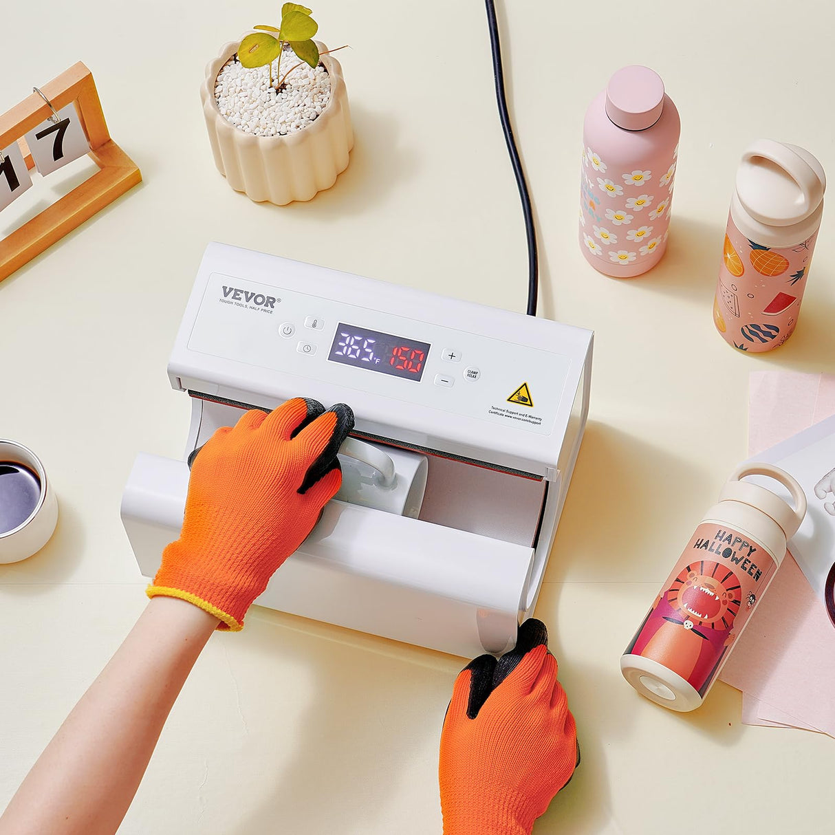 VEVOR Auto Tumbler Heat Press Machine, Mug Heat Press with Temp and Time Setting, Even Heating for 11-30oz Sublimation Tumblers, Mug, Cups (White) VEVOR