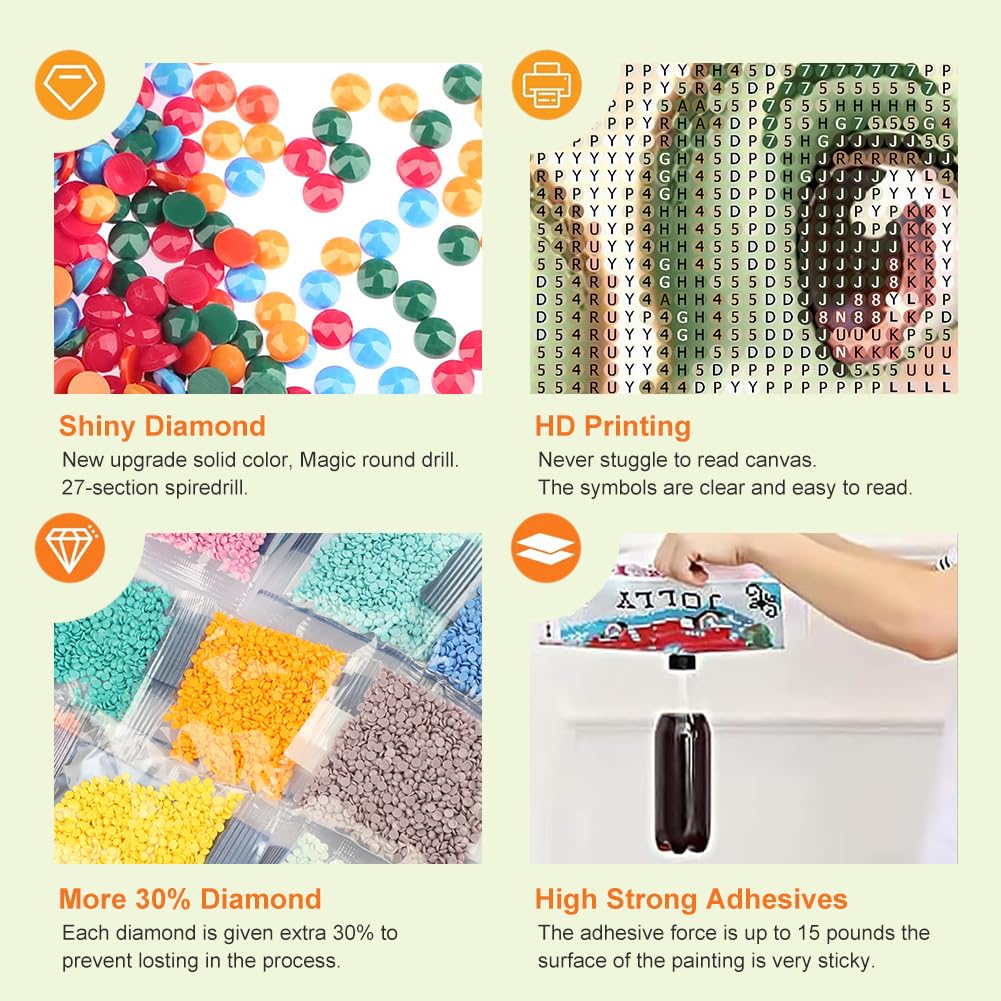 Anuver Full Drill Diamond Art Turtle Kits for Beginner, Love DIY Diamond Painting Kits for Home Wall Decor, 12x12 Inch, Diamond Painting Kits for Adults Anuver