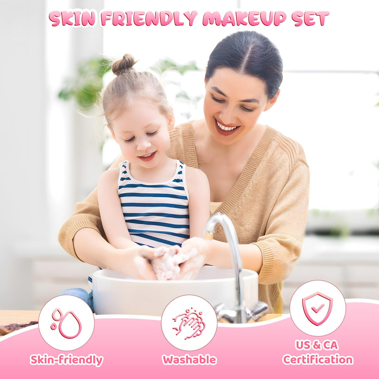 PERRYHOME Kids Makeup Kit for Girls, Kids Makeup Sets for Girls 5-8 Unicorn Washable Real Cosmetic Set Nail Polish Set, Toddler Birthday Gifts Princess Toys for 3 4 5 6 7 8 9 10 11 12 Year Old (Pink) PERRYHOME