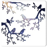 GORGECRAFT Tree Stencil Template Bird Large 11.8x11.8 Inch Reusable Birds on Tree Stencil Leaf Silhouette Sign Home Decor Hummingbird Template for Painting on Wood Wall Scrapbook Card Floor Drawing GORGECRAFT
