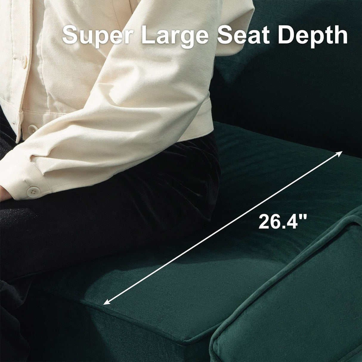 Belffin Modular Velvet Sectional Sofa with Chaise Lounge Sectional Sleeper Sofa with Storage Chaise Bed Couch for Living Room Green Belffin