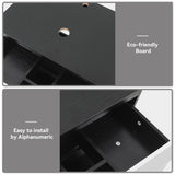 SOLIDEE 30-Inch Black and White Wall Mounted Bathroom Vanity Cabinet with 2 Drawers and Blue Boat Glass Sink SOLIDEE