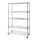 Seville Classics UltraDurable Heavy Duty NSF Solid Steel Wire Rack Storage Unit Organizer for Garage, Warehouse, Office, Restaurant, Classroom, Kitchen, 5-Tier Shelving, 48" W x 18" D Seville Classics