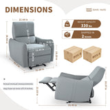 QicoFelix Electric Power Recliner, Wall Hugger Electric Recliner Chairs with USB Ports Sofa PU Leather Recliner for Living Room/Small Spaces QicoFelix