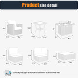 KHOLH Patio Furniture Set with Fire Pit Table, 15 Pieces Outdoor All-Weather Wicker Conversation Sectional Chair Sofa Set with 4 Swivel Chairs KHOLH
