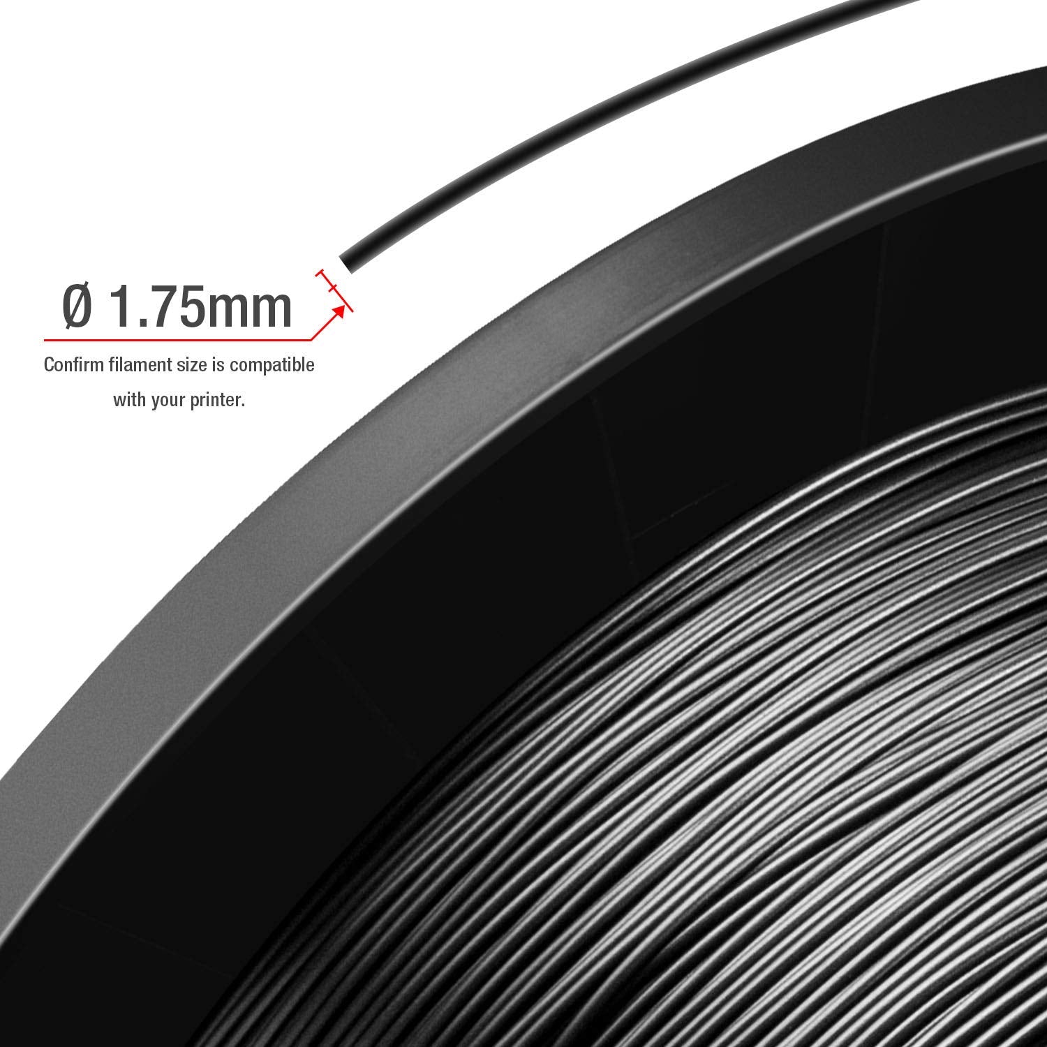 TIANSE PLA Filament 1.75mm PLA 3D Printer Filament, 5kg Cardboard Spool (11 lbs), Dimensional Accuracy +/- 0.03mm (Black 1-Pack) - WoodArtSupply