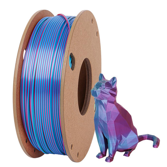 ZEBOT Tri-color PLA 3D Printer Filament,1.75mm Silk Shiny Multi color 3D PLA Printing Filament,250g(0.55lbs),Dimensional Accuracy +/- 0.03mm Fit Most FDM Printer (250g(0.55lbs)Rose Red+Sky Bl - WoodArtSupply