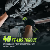 Robustrue 3/8" Cordless Ratchet Wrench, 6 inch Extended Ratchet Wrench, 40Ft-lbs 400RPM Cordless Ratchet, 2 Batteries Power Electric Ratchet Driver with Variable Speed, 7 Sockets, LED Light Robustrue