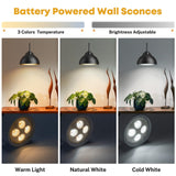 NookNova Battery Operated Wall Sconce, Wireless Sconces Set of 2 Battery Operated Light Sconces Battery Powered Wall Sconce with Remote Black Wall Sconces for Bedroom Hallway Living Room NookNova