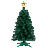 3ft Artificial Christmas Tree with Gold Tree Topper Star, Mini Xmas Pine Tree with 4-Leg Stable Plastic Base, Small Tabletop Christmas Decoration for Home Office Holiday Party Indoor Use FLAGLY
