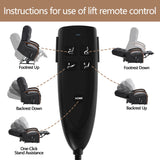 Power Lift Recliner Chair for Elderly People, Dual Motor Lift Chair with Vibration Massage and Heat, Lay Flat Recliner with Solid Wood Armrest, Standing Assistance Reclining, Chenille Fabric Black EZZUP