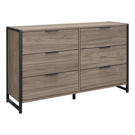 Bush Furniture Atria Bedroom 6 Drawer Dresser, Modern Hickory Bush Business Furniture