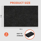JERIA 2 Pcs 36 X 60 Inch Oil Spill Mat for Under Car Driveway Mats Oil Leaks Absorbent Oil Pad,Rubber Mat Garage Floor,Reusable,Waterproof Backing,Stain Resistant JERIA