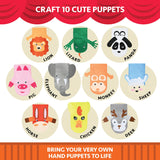 Hand Puppet Kit - Make Your Own Animal Puppets - 10 Felt Puppets - Simple Step By Step Instructions - Art Craft, Role Play, Storytelling - Puppets for kids, Children's Art & Craft Birthday Gifts Ideas KOOL KRAFTS