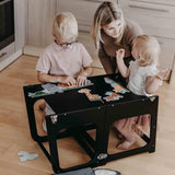 2-in-1 Transformable Kitchen tower - Kitchen observation tower for Toddlers - Montessori tower for Children - Foldable weaning Table and Chair Sweet Home From Wood