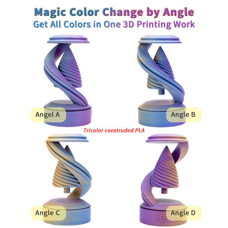 ZIRO PLA Filament 1.75mm, Matte Multicolors 3D Printer Filament, Color Change with Angle, Tri-Colors 3-in-1 Chrome, Dimensional Accuracy +/-0.03mm, Fit Most FDM 3D Printers,1KG Spool, Purple Sunset ZIRO