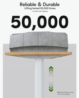 FEZIBO 63"x28" L Shaped Standing Desk, Electric Stand up Height Adjustable Home Office Table, Sit Stand Desk, Light Rustic Brown Top FEZIBO