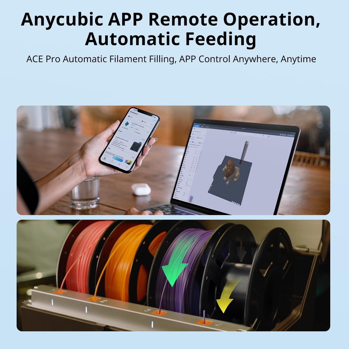 Anycubic Kobra S1 Combo 3D Printer, 4 Stunning Multicolor with Anycubic ACE PRO, 600mm/s High Speed and 320℃ Hotend Free-Clog Extruder, Intelligent Drying While Printing, Built-in Camera 250*250*250mm ANYCUBIC