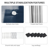 Outsunny 10' x 19.5' Pop Up Canopy Tent with Sidewalls, UPF 30+ Height Adjustable Large Party Tent Event Shelter with Leg Weight Bags and Wheeled Carry Bag for Garden, Patio, Dark Blue Outsunny