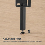 HOOBRO Wooden Panel Headboard, King Headboard, Minimalist Head Board with Metal Frame, Height Adjustable, with Bed Frame Adapter, Black HOOBRO