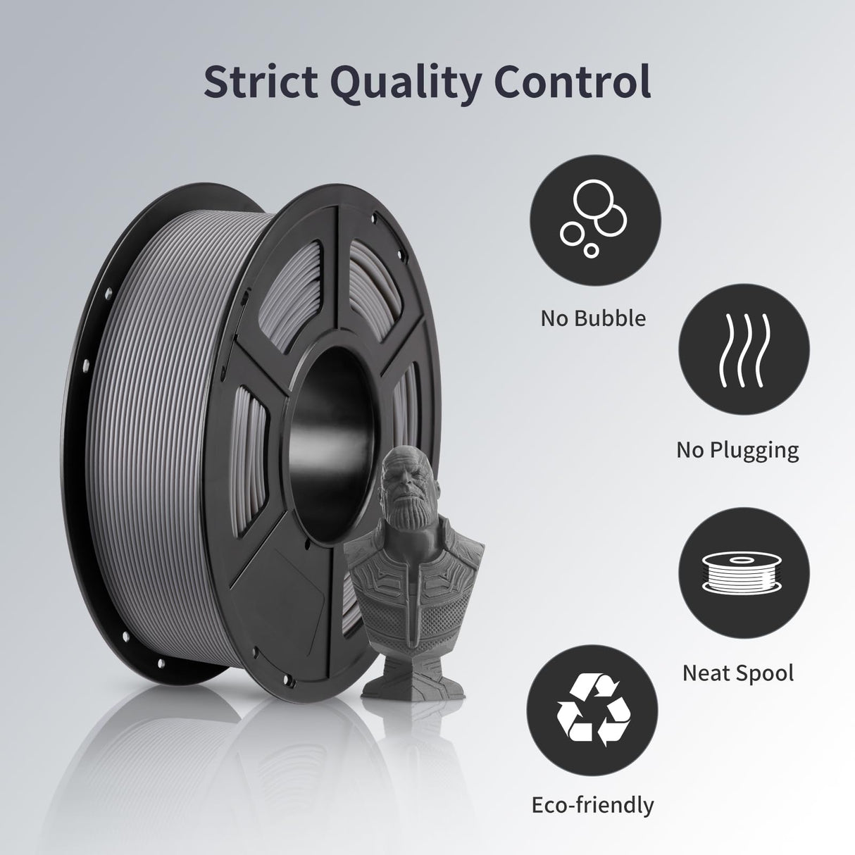 ANYCUBIC 3D Printer Filament PLA 1.75mm, FDM Printer Filament 1kg Spool (2.2 lbs), Dimensional Accuracy +/- 0.02 mm (1kg, Gray) ANYCUBIC