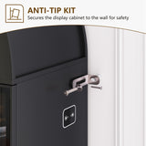 Dystler Arch Display Cabinet with Doors and Adjustable Shelves, 76" Tall Curio Cabinet with LED Lights/Storage Space, 6 Tier Display Case Bookcase for Collectibles Bedroom Living Room Office, Black Dystler