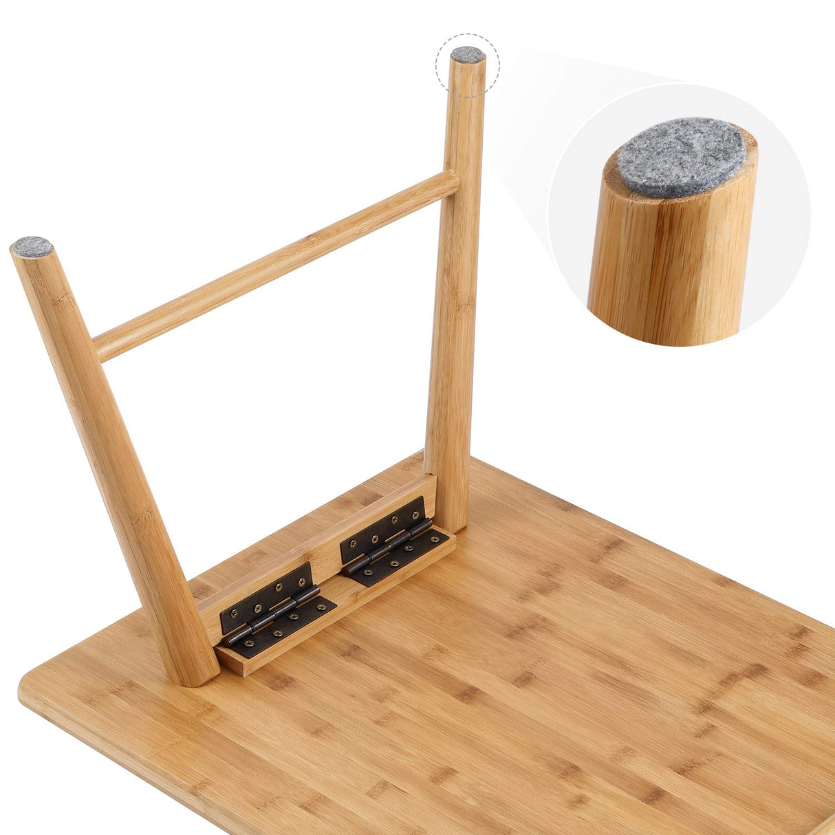 Nnewvante Coffee Table Foldable Bamboo Mid Century Desk TV Stand with Open Storage Shelf Center Table for Living Room Furniture RV No Assembly Nnewvante