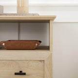 Walker Edison Traditional Classic 2-Drawer Nightstand Bedroom End Side Living Room Storage Small Table, White Oak Walker Edison