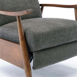 Comfort Pointe Soren Charcoal Polyester Fabric Wood Arm Push Back Recliner Comfort Pointe