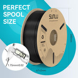 SUNLU PLA Filament 1.75mm, 3D Printer Filament 1.75mm ±0.02mm, Fit Most FDM 3D Printer, 1KG Cardboard Spool,4 Pack, 4KG in Total. (Black PLA) SUNLU