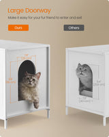 Feandrea Litter Box Enclosure, Modern Cat Litter Box Furniture Hidden, with Handles, Magnetic Locks, Cat House, Side End Table, 28.5 x 19.5 x 23 Inches, Snow White UPCL011W01 Feandrea