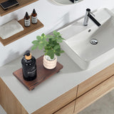 Farmhouse Wooden Bathroom Tray Small Kitchen Countertop Trays Decorative Wood Riser Pedestal Stand Dish Soap Dispenser Holder for Kitchen Counter Bathroom Sink Organizer Accessories Decor Vanity Tray Ayiaren