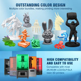 SUNLU Water Washable Resin 2000g, Fast Curing 3D Printer Resin for LCD DLP SLA Resin 3D Printers, 395 to 405nm UV Curing 3D Printing Liquid Photopolymer Resin, Low Shrinkage High Precision, 2kg, Grey SUNLU