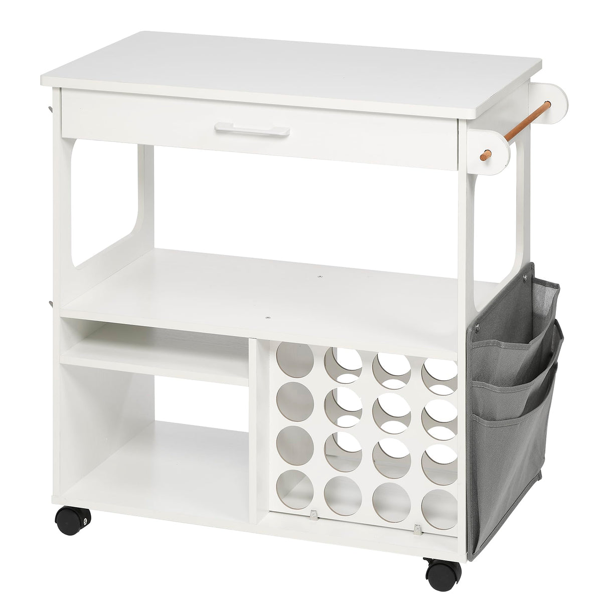 iVyne Craft Cart, Ultimate Organization & Storage Table for Cricut/Silhouette, Craft Table with Storage, Workstation for Accessories, iVyne Berry, Vinyl Rolls, and More - White iVyne