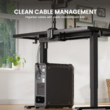 ErGear 40" x 24" Whole Piece Desktop Electric Standing Desk, Thick Height Adjustable Desk with 4 Height Memory, Home Office Computer Table with Cable Management Tray, Black ErGear