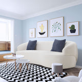 KEVINSPACE 86.61" Curved Sofa, Mid Century Modern Living Room Sofa, 3 Seater Boucle Couch with 2 Pillows, Luxury Curved Back Sofa Cream Couch for Bedroom, Office, Apartment, Beige KEVINSPACE