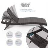 Nestl Chaise Lounge Chair Outdoor Set of 2, Wicker Patio Lounge Chair, Outdoor Lounge Chair with Reclining Backrest Nestl