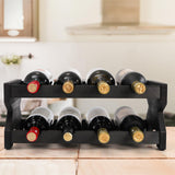 Pumtus 2-Tier Wine Rack, 8 Bottles Wood Countertop Wine Storage Shelf, Tabletop Freestanding Wine Organizer, Space Saving Wine Display Stand, Wine Holder for Cabinet, Pantry, Bar, Kitchen, Cellar Pumtus