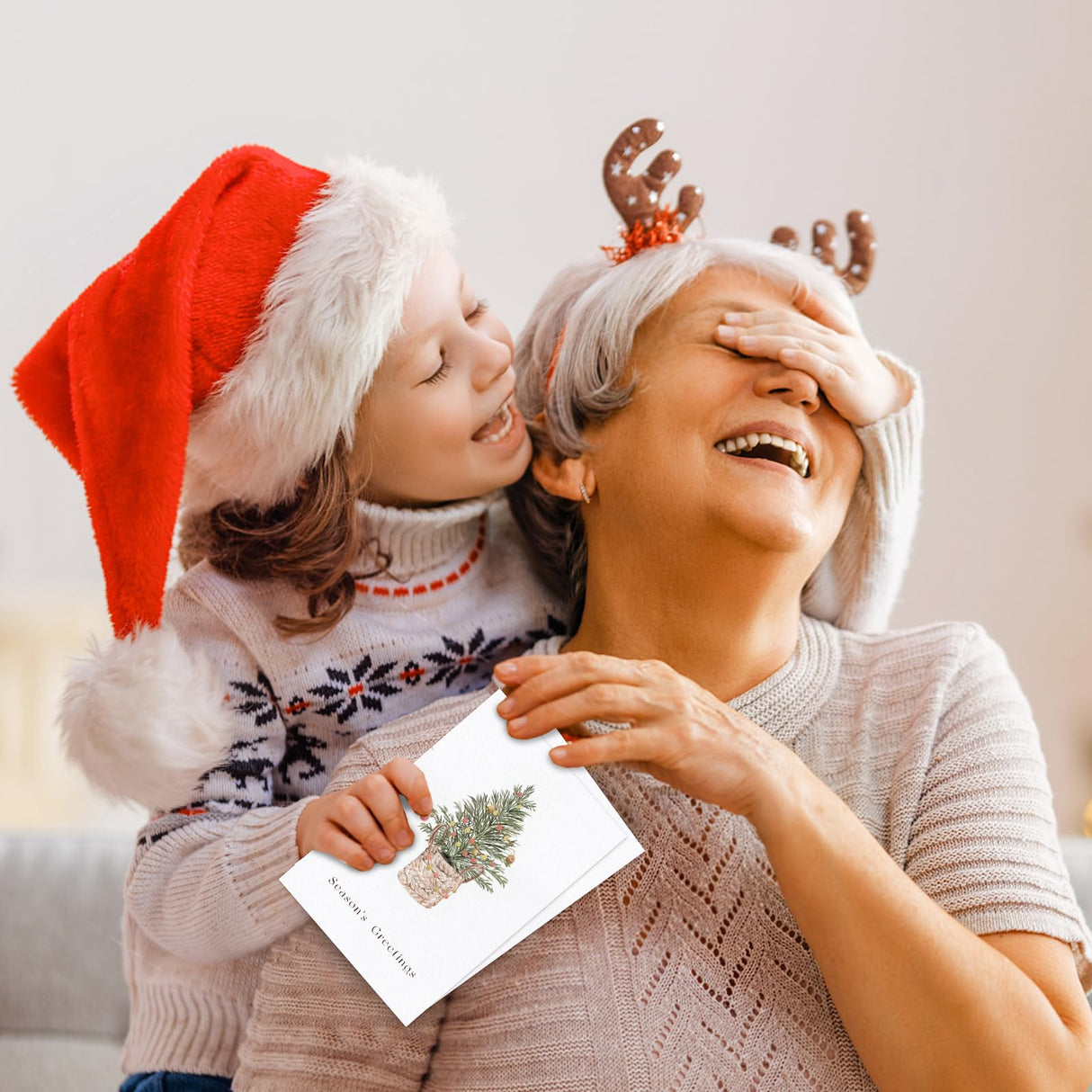 Christmas Cards With Envelopes Set of 24 - Boho Christmas Cards Boxed with Bulk Envelopes and Matching Stickers, 8 Assorted Designs Holiday Cards for Perfect to Send Warm Wishes to Friends Family Miucat