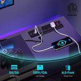 Bestier LED TV Stand for 55/60/65 Inch TV, High Gloss Gaming TV Stand with Power Outlet, Black Entertainment Center with Storage for Living Room, Bedroom, 55 Inch TV Console with Adjustable Shelves Bestier